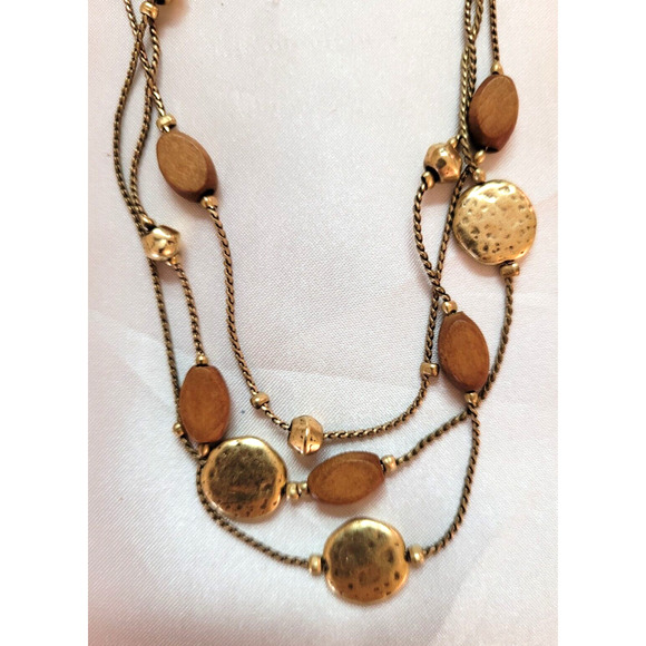 2 Pc Lot Necklace Stretch Bracelet Lot Twotone Goldtone Silvertone Metal Y2K - Picture 5 of 6